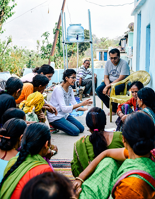 Krithika leads a discussion in circle