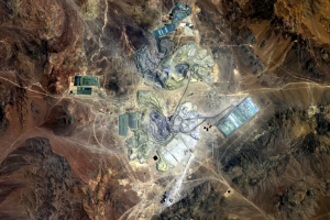 A birds-eye view of a large mining operation